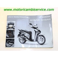 MANUALE USO E MANUTENZIONE HONDA SH 125 2009 -2012 SERVICE BOOK