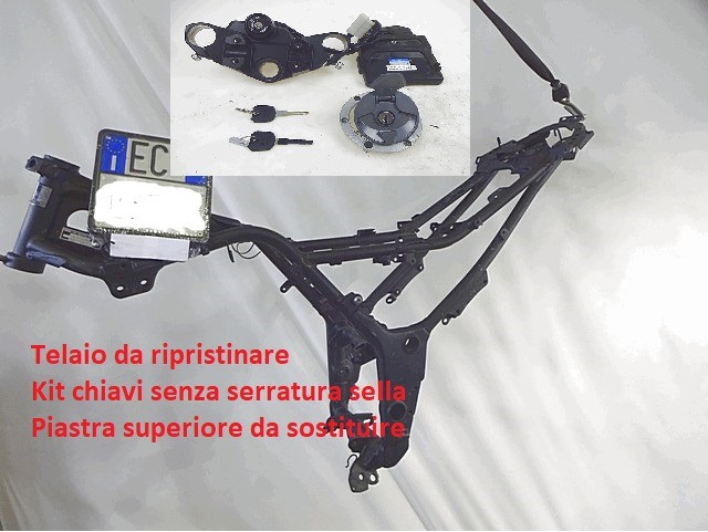 TELAIO CON TARGA E DOCUMENTI E KIT CHIAVI ACCENSIONE KAWASAKI Z 300 ABS 2015 - 2016 32160078518R 211750948 FRAME WITH ECU KEY KIT DETTAGLI SU PRIMA FOTO