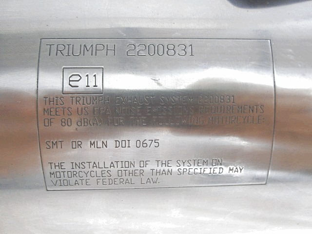 SILENZIATORE DI SCARICO DESTRA TRIUMPH 675 STREET TRIPLE 2007 - 2012 T2200831 RIGHTEXAUST SILENCER