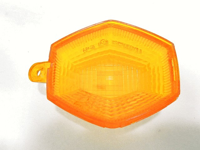 PLASTICA VETRO FRECCA PER MOTO CICLOMOTORE D'EPOCA TOKAIDENSO 35600 31F3 TURN LIGHT GLASS GRAFFIATO