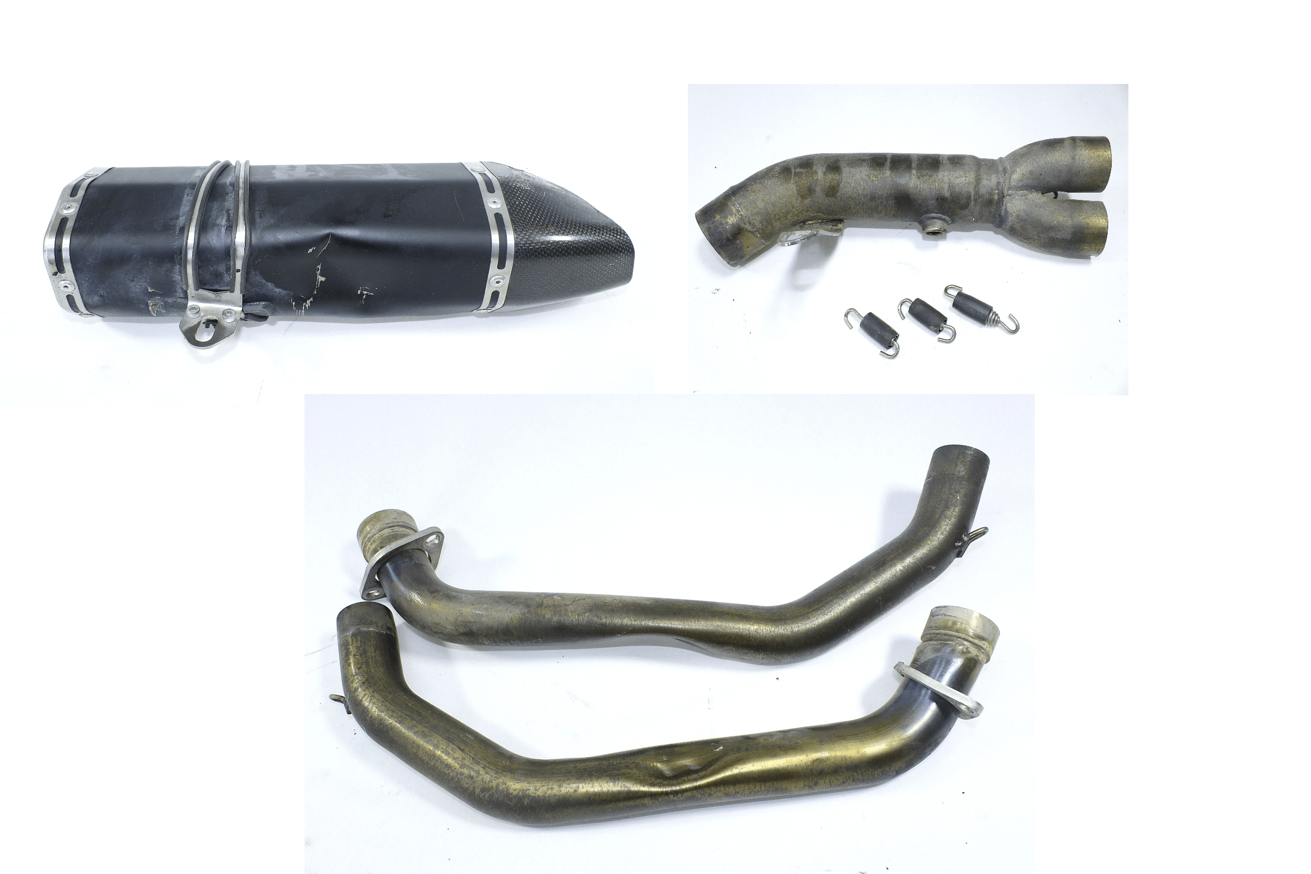 KIT SCARICO SILENZIATORE COLLETTORE NON ORIGINALE YAMAHA MT-07 ABS RM17 17 - 18 EXHAUST SYSTEM AMMACCATO VEDI FOTO 