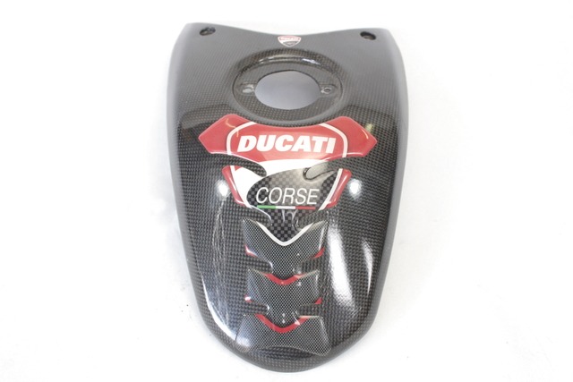 COVER CENTRALE SERBATOIO CARBONIO DUCATI HYPERMOTARD 796 2009 - 2012 FUEL TANK COVER VERNICE TRASPARENTE CREPATA NON ORIGINALE