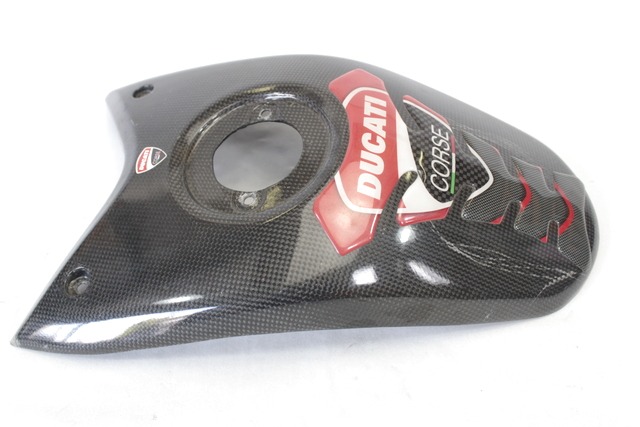 COVER CENTRALE SERBATOIO CARBONIO DUCATI HYPERMOTARD 796 2009 - 2012 FUEL TANK COVER VERNICE TRASPARENTE CREPATA NON ORIGINALE