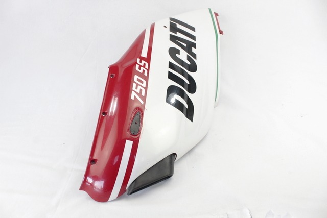 CARENA CENTRALE SINISTRA DUCATI SUPERSPORT 750 1999 - 2002 48030821A LEFT SIDE CENTRAL FAIRING ATTACCO FRECCIA DANNEGGIATO CON GRAFICHE PELLICOLA REMOVIBILE