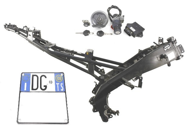 YAMAHA YFZ R 125 5D7F11100100 5D7H591A0000 TELAIO CON DOCUMENTI E KIT CHIAVI 08 - 13 FRAME WITH ECU KEYS SET