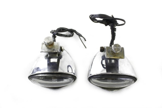 COPPIA FARI SUPPLEMENTARI FARETTI MOTO CUSTOM HEADLIGHT PICCOLO GRAFFIO