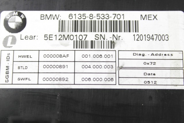 BMW K 1600 GTL 61358533701 CENTRALINA MODULO BASICO K48 10 - 16 BASIC MODULE