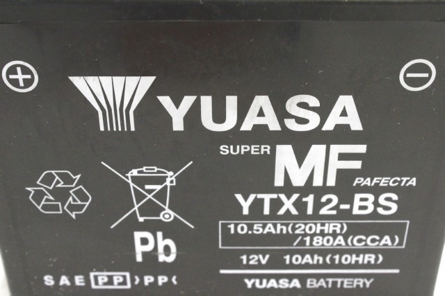 BATTERIA MOTO SCOOTER YUASA SUPER MF PAFECTA YTX12-BS 12V 10AH 10HR BATTERY 