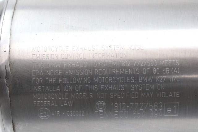 BMW R 1200 R 18127721700 MARMITTA SILENZIATORE SCARICO K27 11 - 14 MUFFLER SILENCER 18127727583
